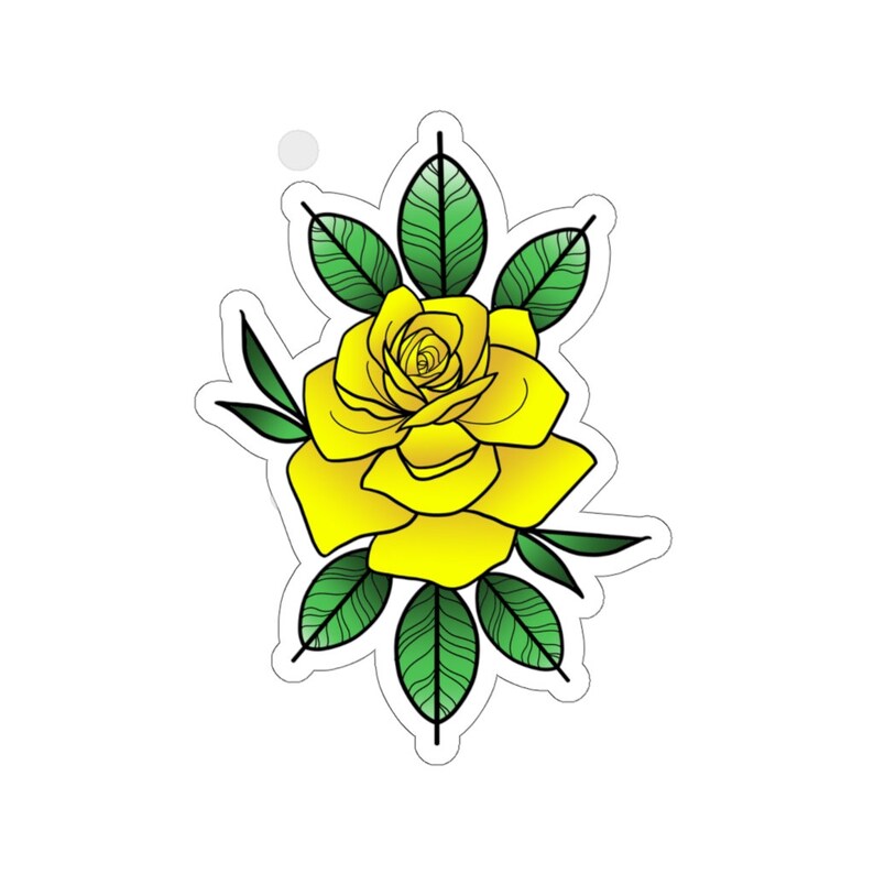 Yellow Rose Sticker Etsy