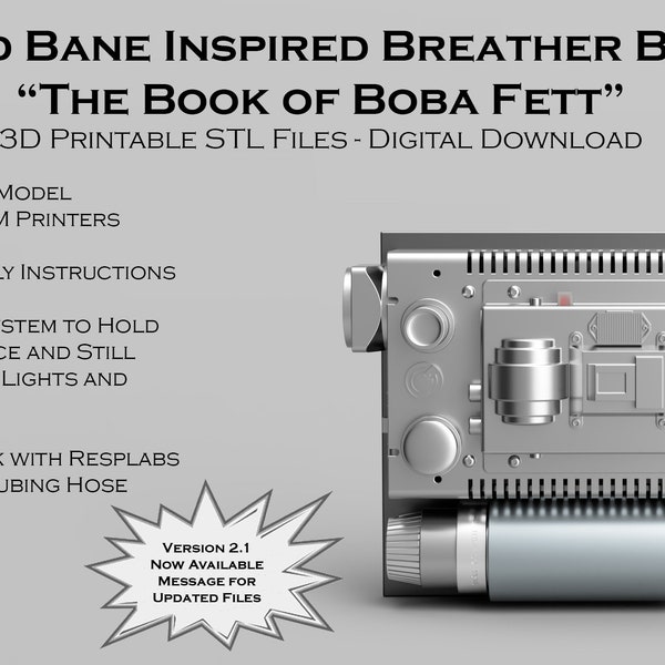 Cad Bane Inspirierte Atempause Box Rucksack Book von Boba Fett STL 3D Modell für 3D Druck und Cosplay Ultra High Resolution