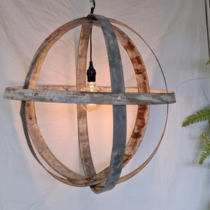 Galvanized Wine Barrel Hoop Light Pendent Light