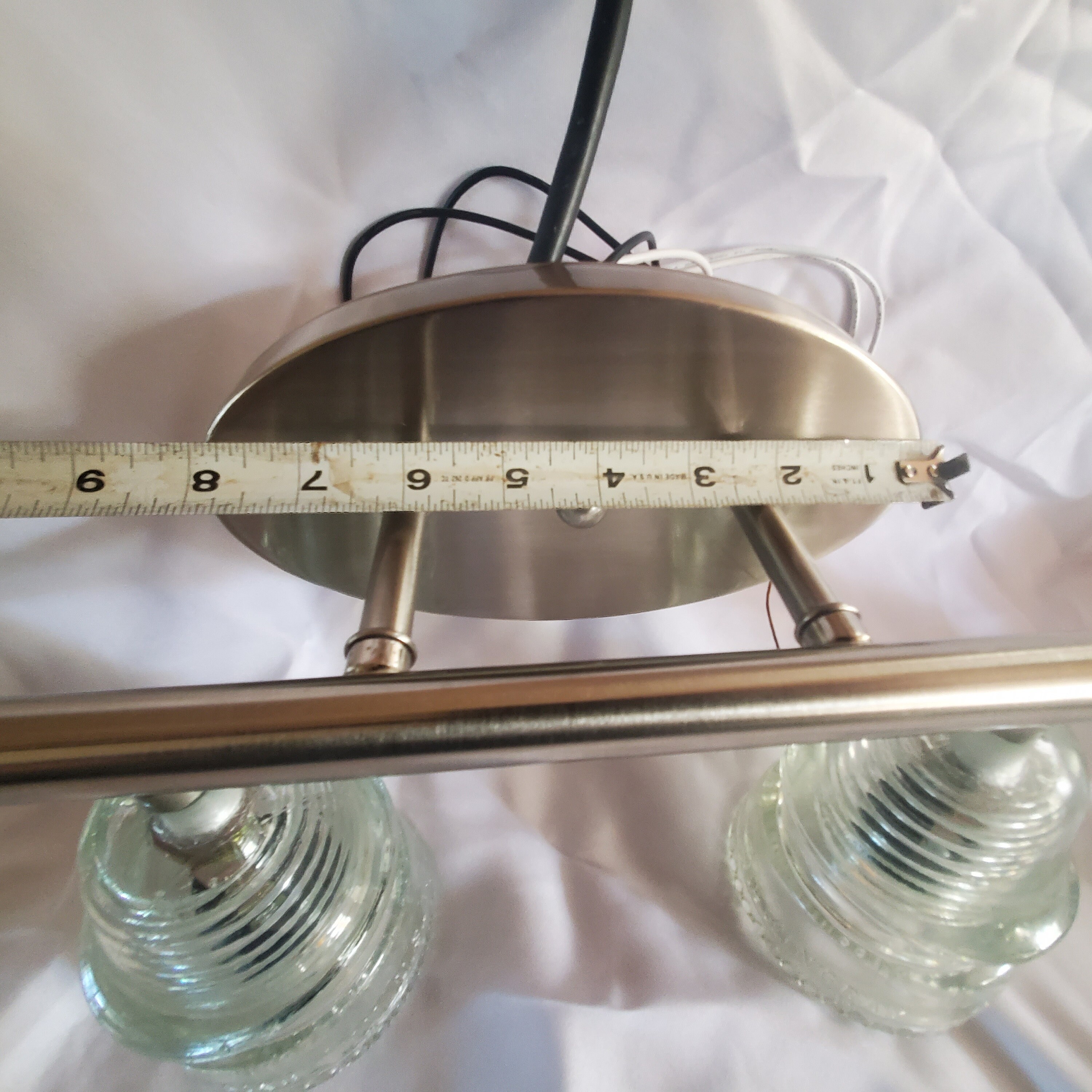 Antique Clear Large Glass Insulator 4 Light Wall Lamp on Brushed