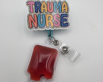 Carrete de insignias para bolsas de sangre de enfermero de traumatología