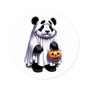 Halloween Panda Stickers, Cute Ghost Panda Sticker, Trick or Treat Decor, Fall Decor, Spooky Season