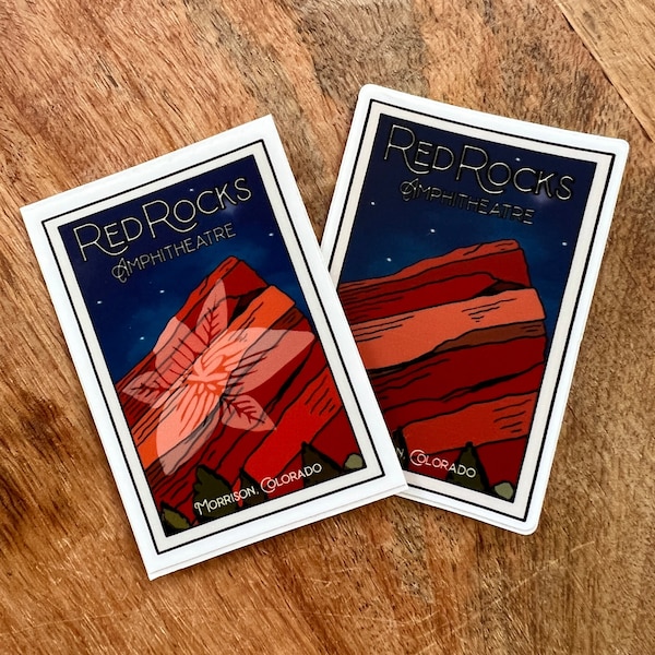 Red Rocks Amphitheater Colorado Waterproof Vinyl Sticker, CAAMP Sticker, Colorado Laptop Sticker, Red Rocks Souvenir Sticker