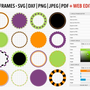 Editable Halloween Circle Frames SVG Bundle, Commercial Use Customizable Vector Graphic, Design Clipart for Cricut, Silhouette…