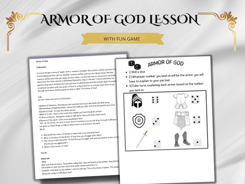 Armor of God Lesson Printable | Sunday School Lesson | Armor Lesson - Etsy