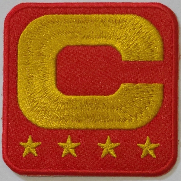 OFFICIAL Patrick Mahomes Kansas City 2022-23 Season 4 Star ALL GOLD Captains Patch Iron on Sewn On Red