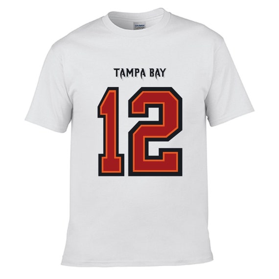 Kurzarm American Football Jersey Herren Besticktes T-Shirt-S FADA Buccaneers # 12 Tom Brady Red Jersey