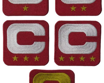 Parche oficial de capitán de temporada del equipo de fútbol americano de San Francisco, rojo, termoadhesivo, cosido.