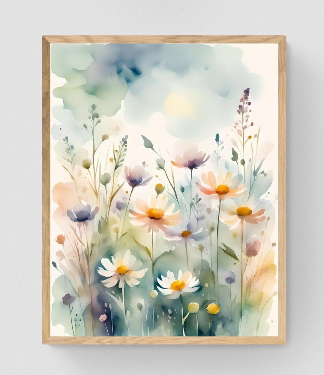 Vintage Botanical Wildflower Print, Farmhouse Decor, Living Room Decor ...