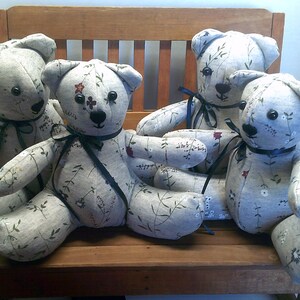 7 inch Memory Bears,Memory Bear, Keepsake Bear, Bear made from clothing, Teddy Bear, Bereavement, Sympathy Bear, Memorial Bear, Unique gift,