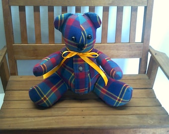 7 inch Memory Bears,Memory Bear, Keepsake Bear, Bear made from clothing, Teddy Bear, Bereavement, Sympathy Bear, Memorial Bear, Unique gift,