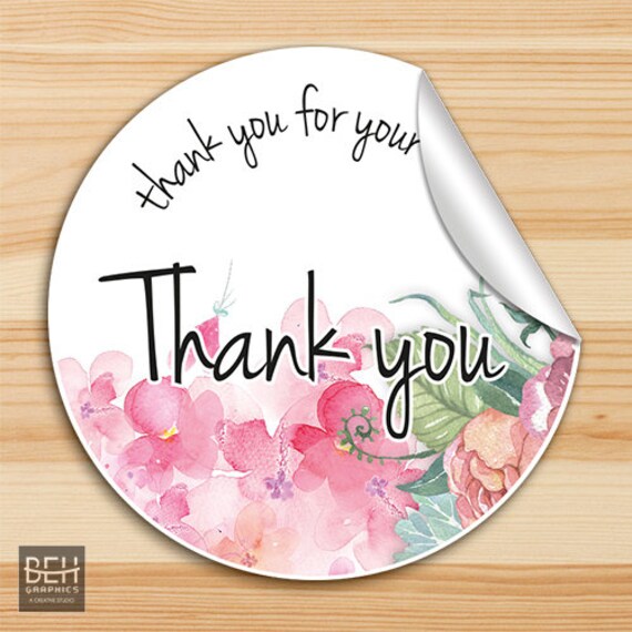 Stickers 2 Round Circle Labels Thank you for your Order Labels Thank ...