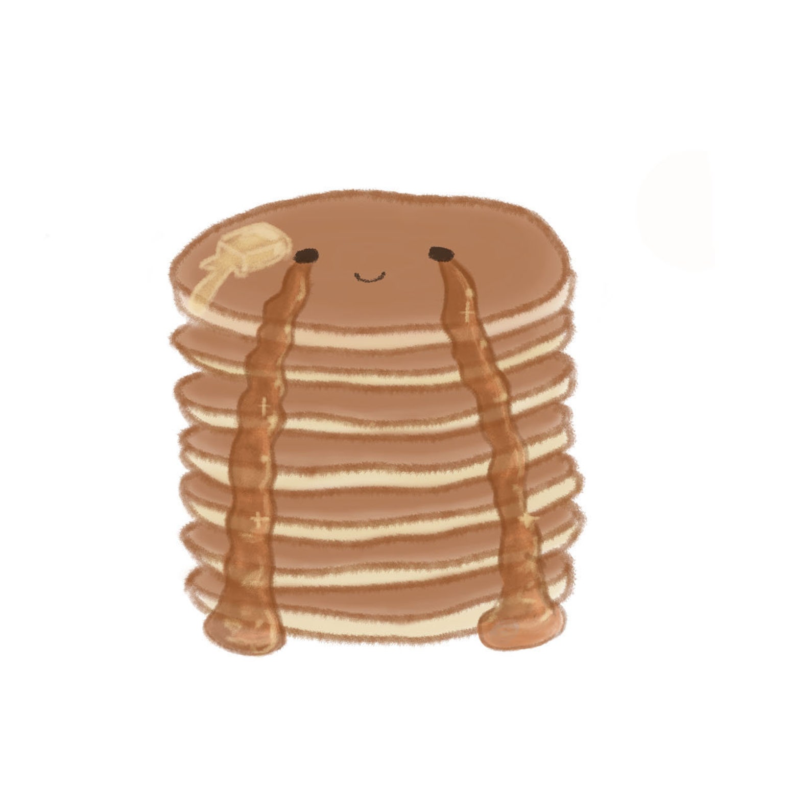 Crying Pancake Die Cut Sticker Etsy