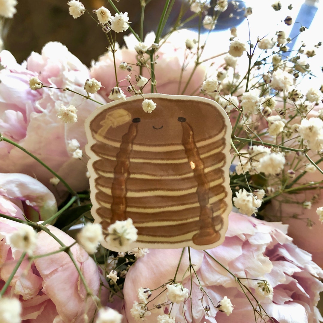 Crying Pancake Die Cut Sticker Etsy