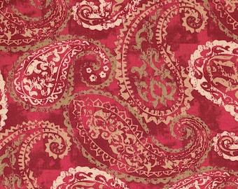 Moretti Paisley, ruby 2-30 yards Fabric for home decorating