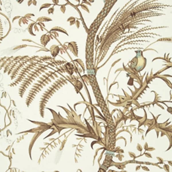 English Thistle Vine Wallpaper beige and tan