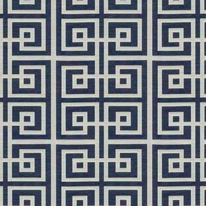Greek Key Labyrinth indigo blue Fabric for Home Decorating