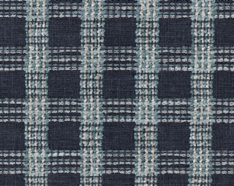 Sheffield blue Plaid Fabric for Upholstery and Home Decorating