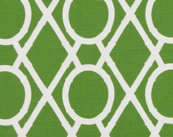 Veranda Bamboo Lattice Fabric green for home decorating and upholstery