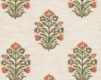 Dresden Washable! coral orange Fabric for Upholstery and Home Decorating