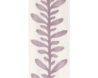 2.75" Laurel Heights Vine lilacEmbroidered Silk Trim Tape