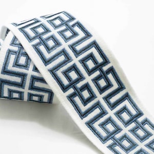 2.75&quot; Knight&#39;s Labyrinth blue Embroidered Border Tape Trim