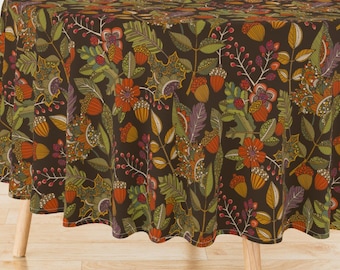 Illustrated Autumn Custom Tablecloth round, rectangle, square