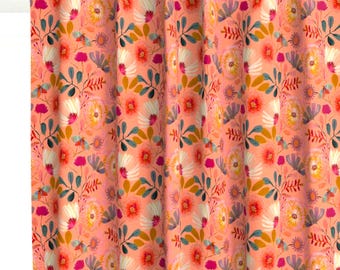 Endless Summer coral Drapery Panel