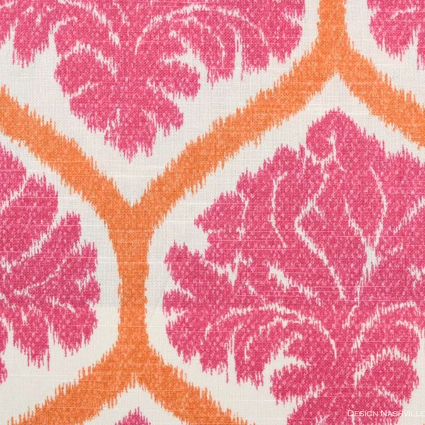 Montego Print Fabric hot pink and orange