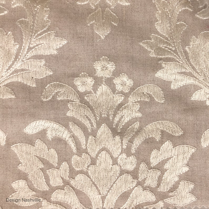Guenivieve Embroidered Damask Fabric Etsy
