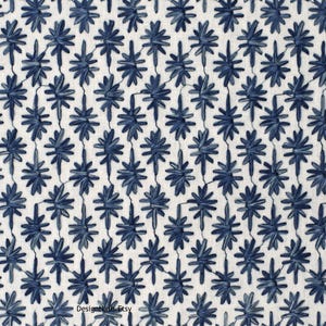 Annabelle Blue Crewel Embroidered Fabric for Home Decorating