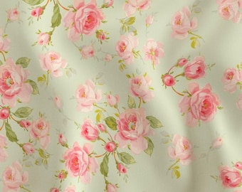 Rosa Leigh pink and green Fabric for Home Decorating and Upholstery pink background