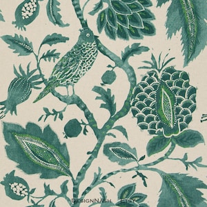 A Bird&#39;s Tale blue green  Fabric for Home Decorating