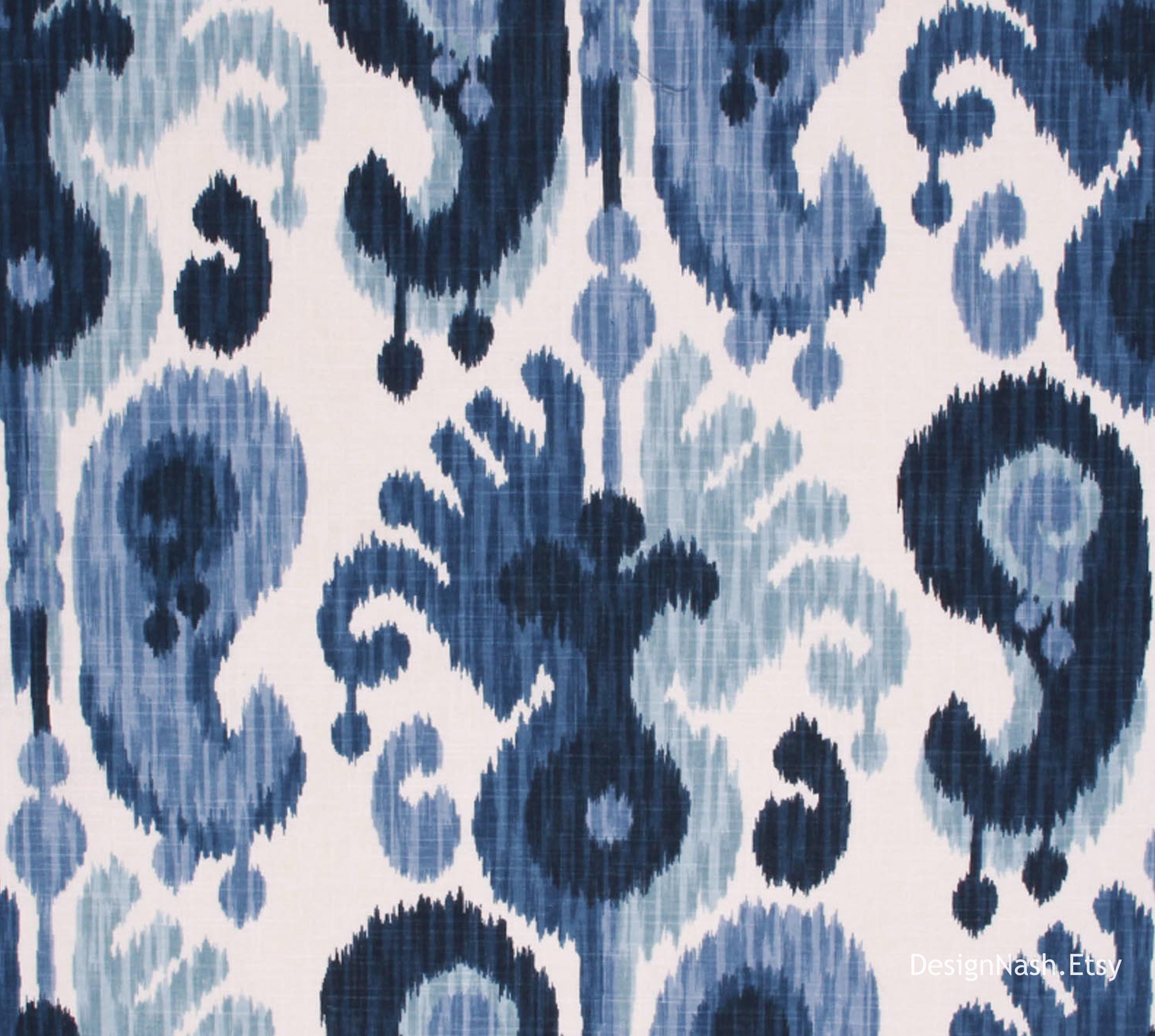Moulin Blue Ikat Fabric for Home Decorating