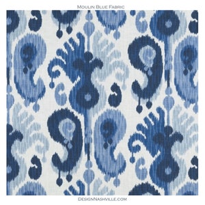 Buy Soft Cotton Midnight Blue Colour Ikat Pattern Print Fabric