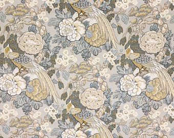 Birds at Hampton Manor color antique Printed Cotton Fabric for Home Decorating