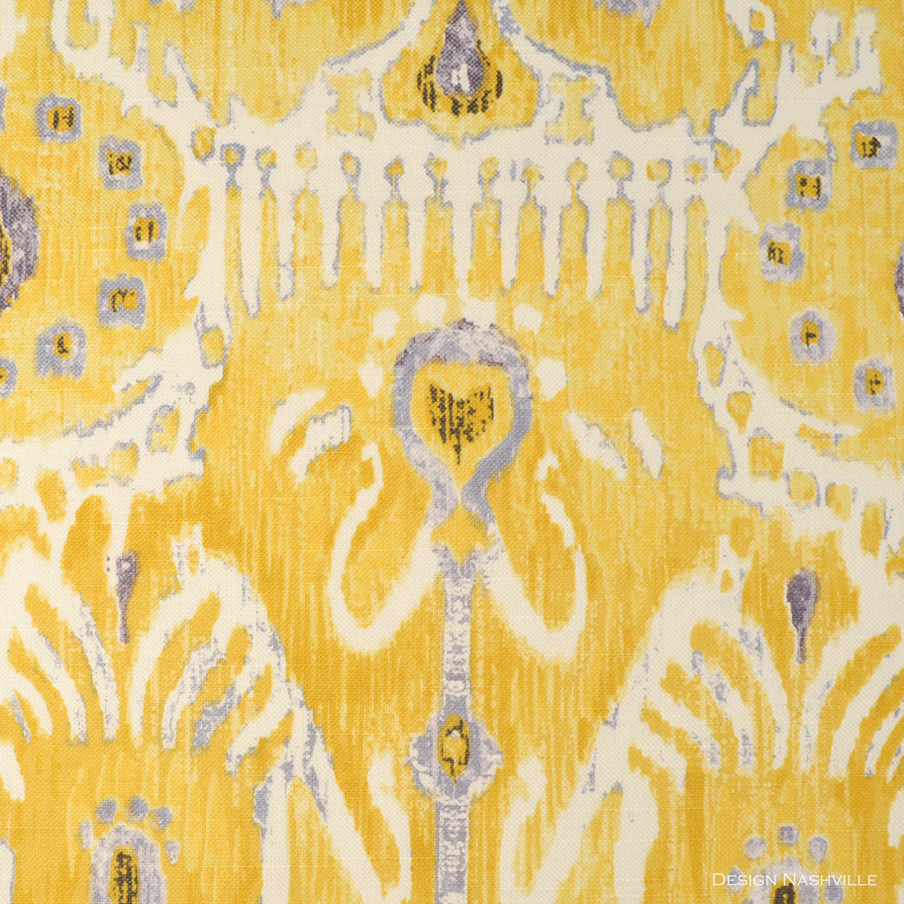 Sun-drenched Yellow Ikat Fabric for Home Decorating and Upholstery