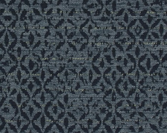 Landsdowne blue Chenille Fabric for Upholstery and Home Decorating