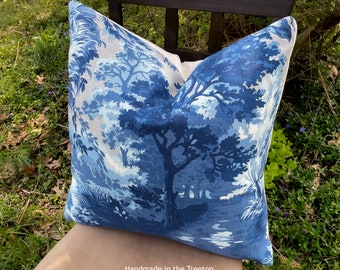 Heritage Woodland Toile Premium Linen Pillow Cover