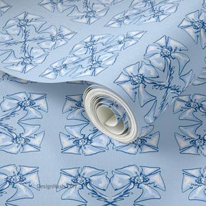 Beaulieu Shield of Flowers  sky blue Wallpaper