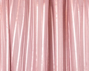 Amelie Striped Sheer 110" wide Fabric for Draperies rose quartz