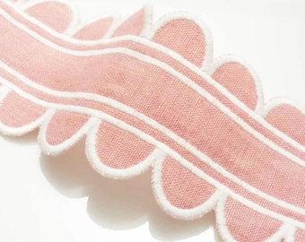 3.5&quot; Paddington Scalloped Tape, coral blush