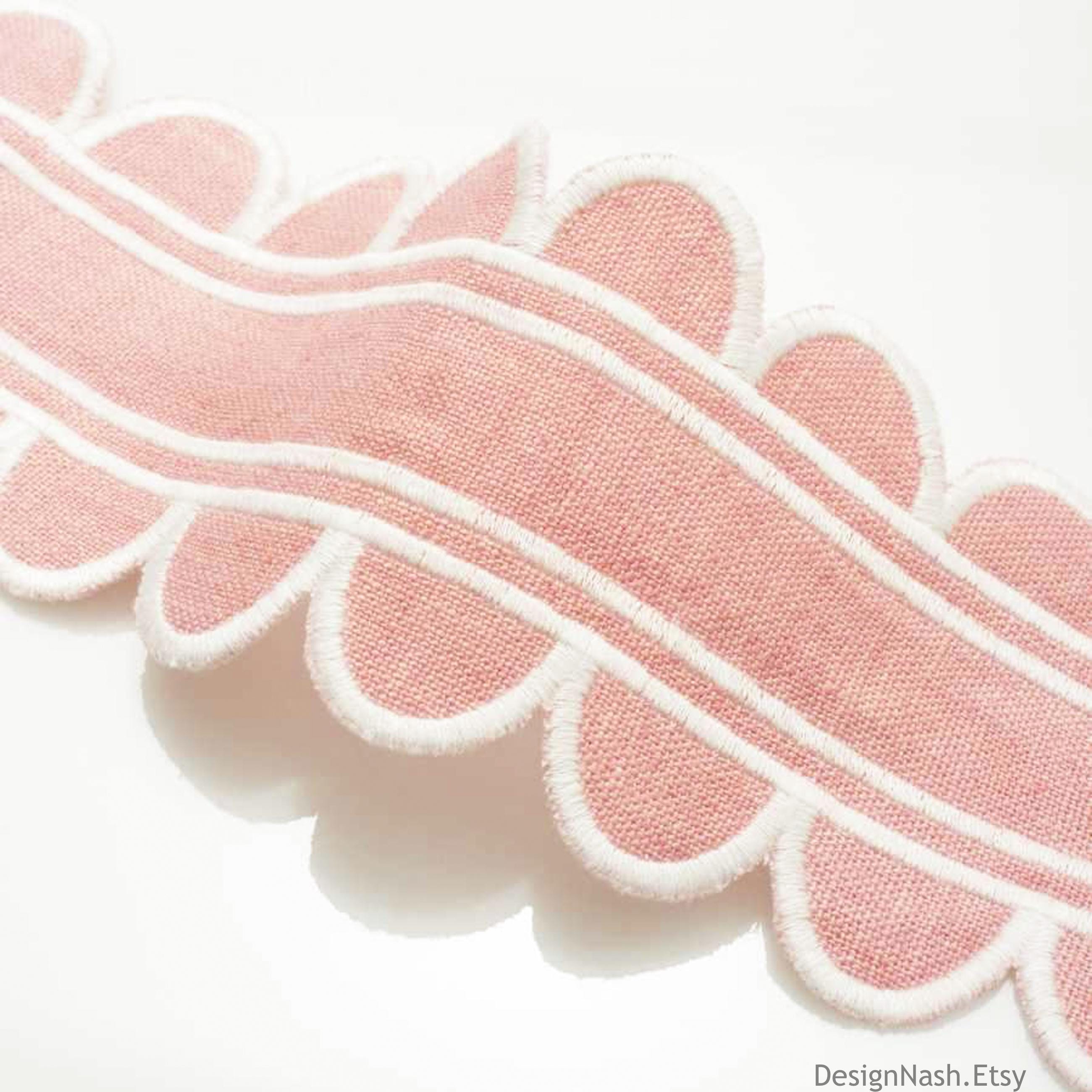 3.5" Paddington Scalloped Tape, coral blush