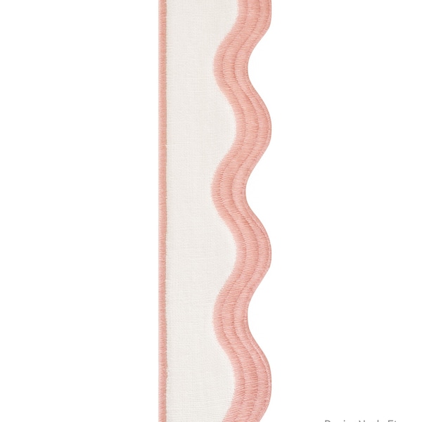 2.1" Alice Scalloped Embroidered Linen Trim Tape blush pink