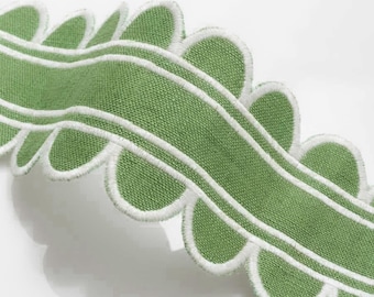 3.5&quot; Paddington Scalloped Tape, green
