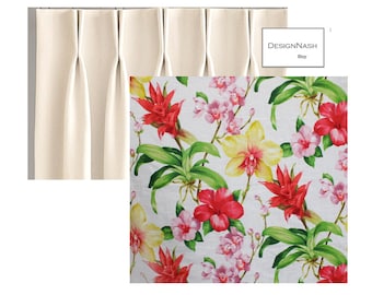 Panneau de tenture jardin mélange lin Leilani couleur punch aux fruits