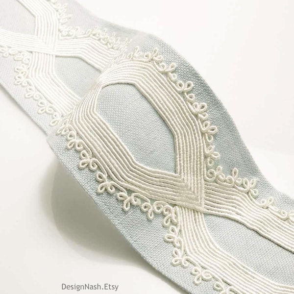 3.25" Charlise spa Embroidered Border Tape Trim