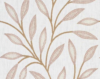 Blushing Sincerity blush Embroidered Vine Fabric for Home Decorating: Drapery, Bedding