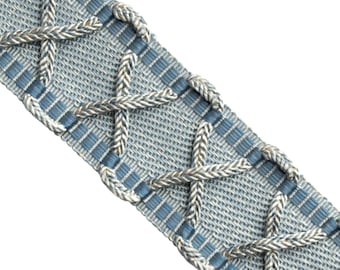 Marcel Rope Lattice chambray blue Trim Tape