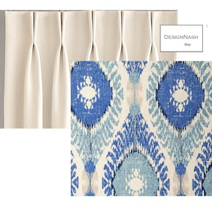 Cayman Island Ikat Lined Drapery Panel blue